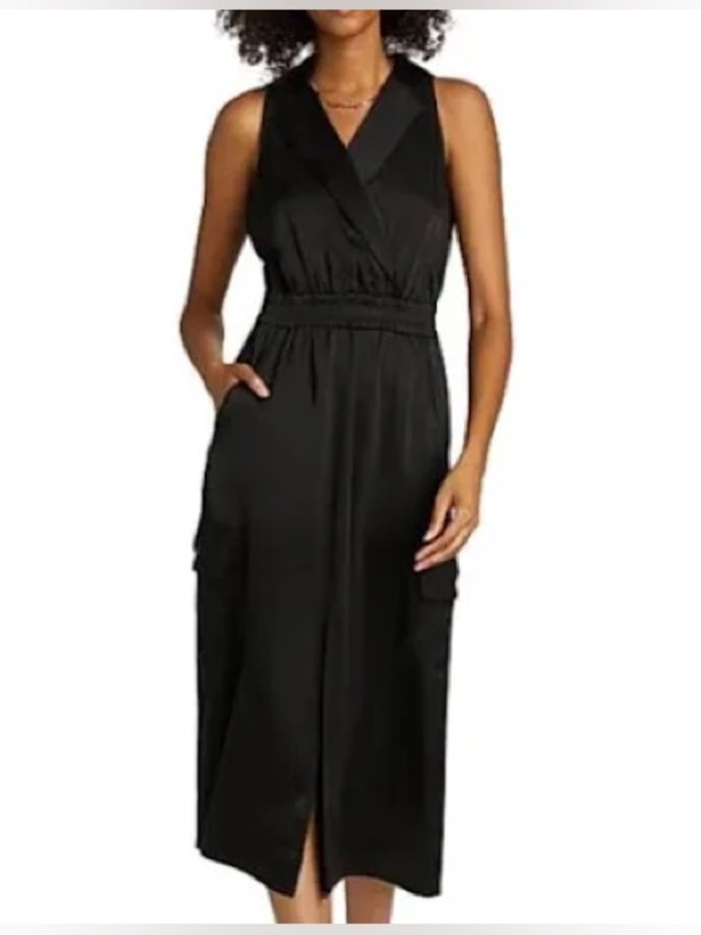 NWT Ramy Brook Nikia Black Cargo Midi Dress Small MSRP $465